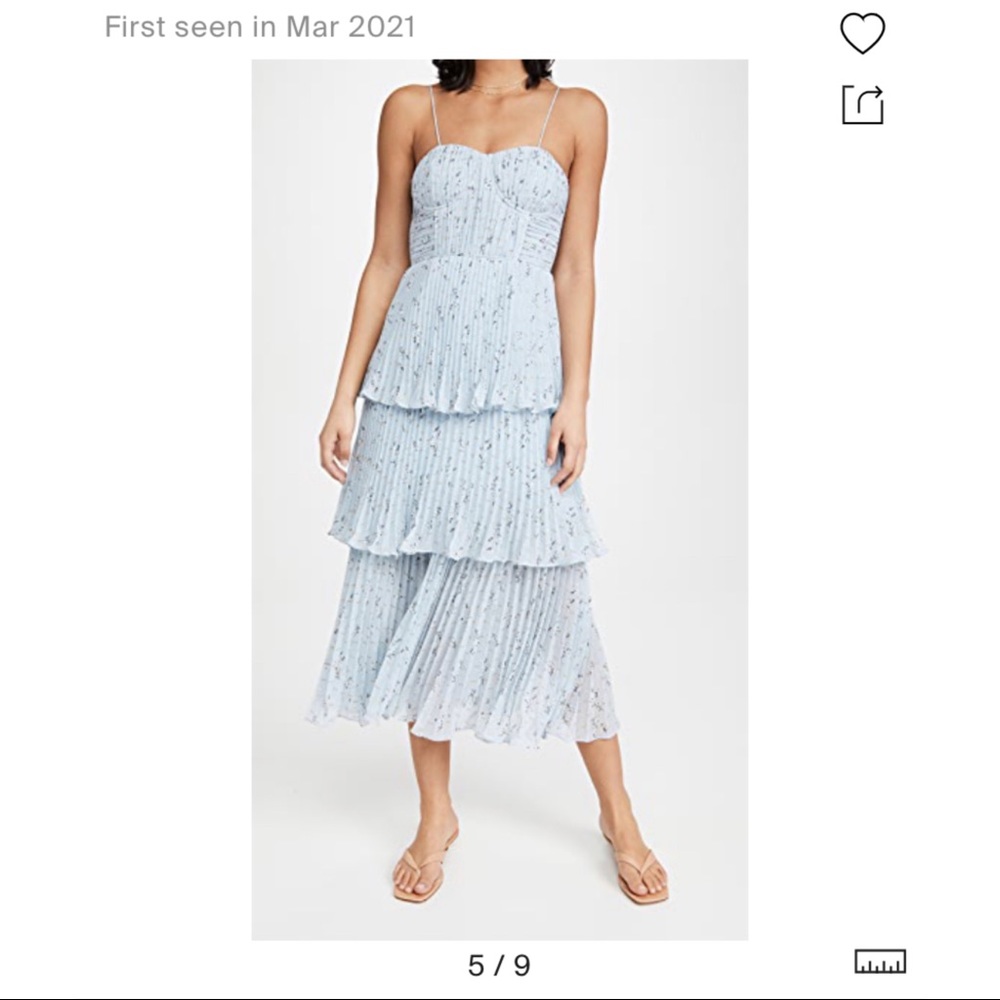 Metallic Floral Tiered Midi Dress by Self Portrait - Picture 5 of 9